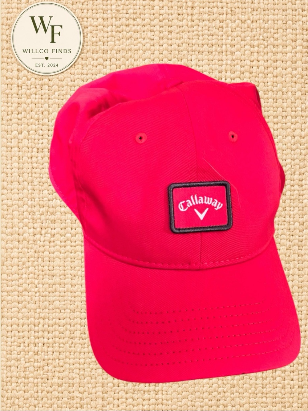 Callaway A-Flex Stretch Fit Golf Hat L/XL Red Fitted Cap Est. 1982 Patch Logo